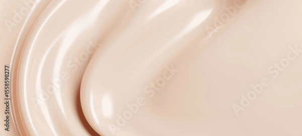 Fototapeta Liquid foundation background with copy space 3D render
