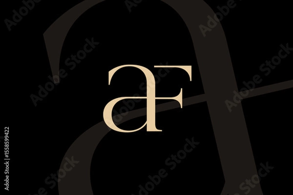 Obraz AF or FA letter logo icon design. Classic style luxury initials monogram.