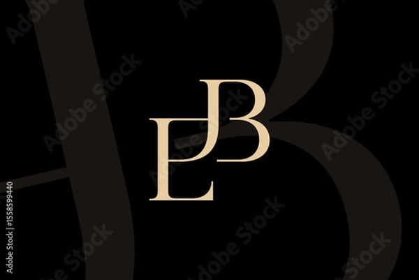 Obraz EB or BE letter logo icon design. Classic style luxury initials monogram.
