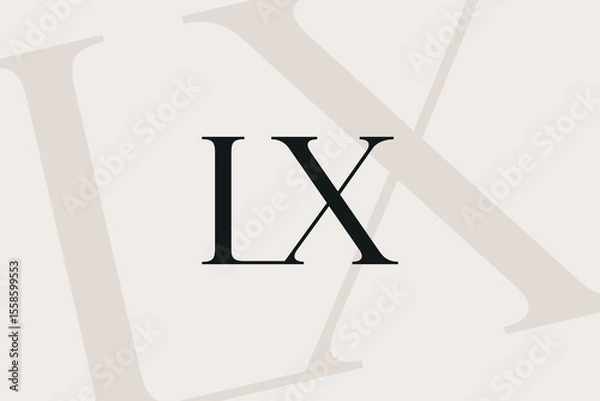 Obraz LX or XL letter logo icon design. Classic style luxury initials monogram.