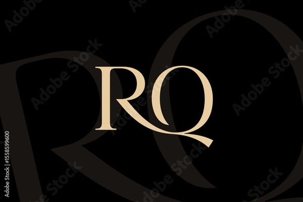 Obraz RQ or QR letter logo icon design. Classic style luxury initials monogram.
