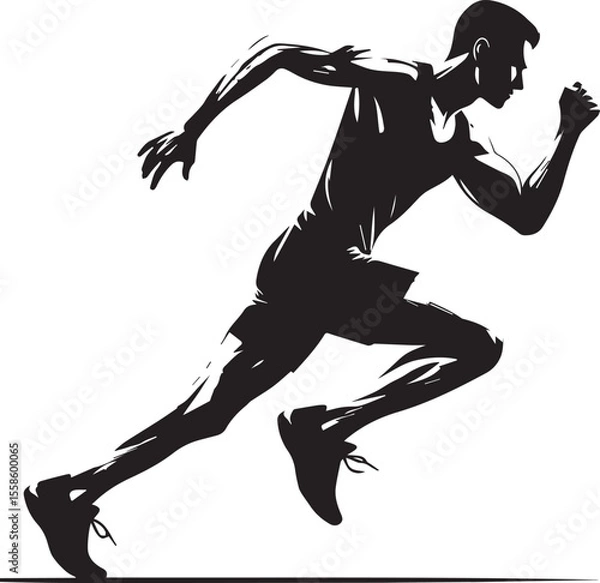 Fototapeta Athlete No 21 Vector Illustration – Bold Sports Character in Dynamic Action Pose



