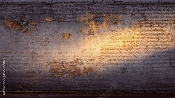 Obraz Brick Wall with Sunlight and Shadow Play