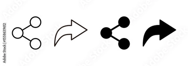 Obraz Share icon vector. Sharing sign and symbol