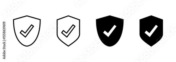 Obraz Shield check mark icon vector. Protection approve sign. Insurance icon