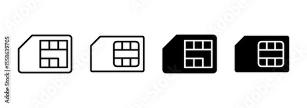 Obraz Sim card icon vector. dual sim card sign and symbol