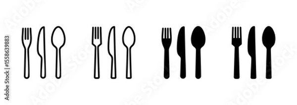 Obraz spoon and fork icon vector. spoon, fork and knife icon vector. restaurant sign and symbol