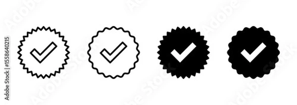 Obraz verified icon vector. verification check mark. approved sign and symbol