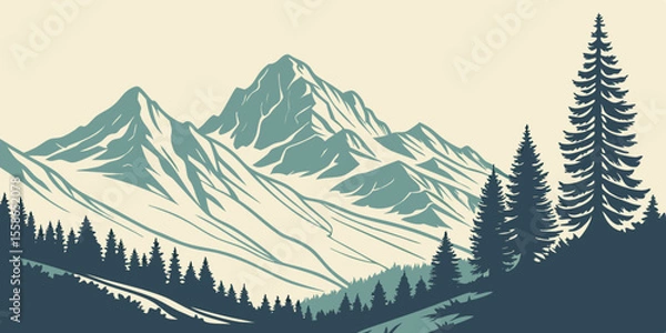 Fototapeta winter forest landscape