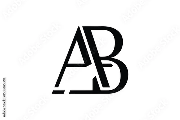 Fototapeta A stylized logo featuring the letters a and b in a bold black design