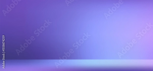 Fototapeta Abstract gradient podium background. Violet, purple and lilac empty 3d studio backdrop. Clean scene for product presentation mockup template. Vector illustration
