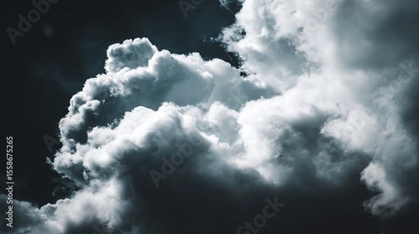 Obraz Dramatic storm clouds in deep blue, a sweeping skyscape with dynamic light, nature's raw power on display