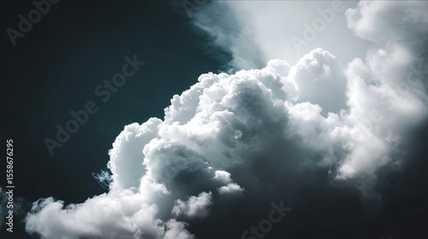 Obraz Dramatic storm clouds in deep blue, a sweeping skyscape with dynamic light, nature's raw power on display