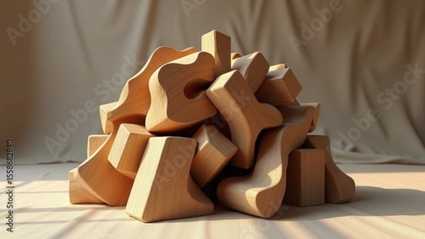 Obraz Creative 3d renders of Abstract futuristic sculptures.