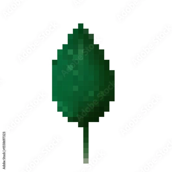 Obraz Vector representation of a green leaf with a textured appearance suitable for various design projects or nature themes