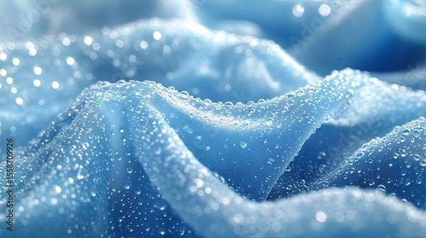 Obraz Macro of washing cloth fiber closeup showing detergent action and stain removal for fabric care or laundry products