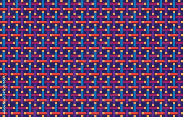 Fototapeta Ethnic monochrome seamless pattern. Background with Aztec geometric patterns. Print with a tribal theme. Fabric from the Navajo people. Abstract wallpaper in a modern style. Illustration in vector for