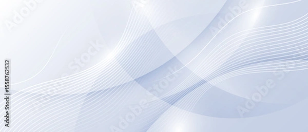 Obraz Minimal abstract background with soft white curved lines and light effects. 