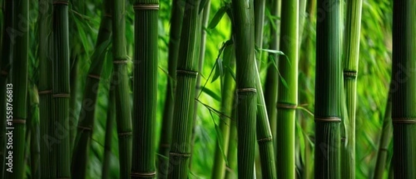 Fototapeta The Peaceful Bamboo Grove Surrounded by Lush Greenery and Serenity.