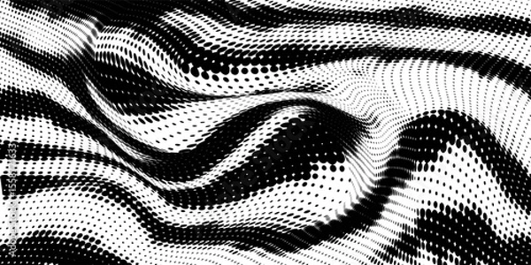 Fototapeta Vector abstract big data visualization. Grayscale data flow as binary numbers strings. Computer code representation. Cryptographic analysis hacking. Bitcoin blockchain transfer. Program code pattern