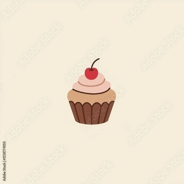 Obraz cupcake with cherry