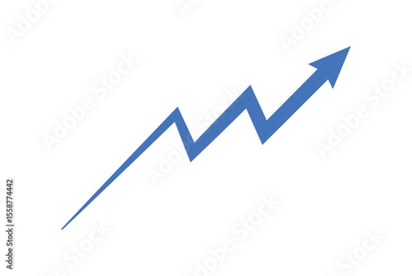 Obraz Blue line graph with arrow moving up trend representing business growth and profit vector