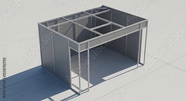 Fototapeta Architectural rendering of a modern exhibition stand for commercial display or booth