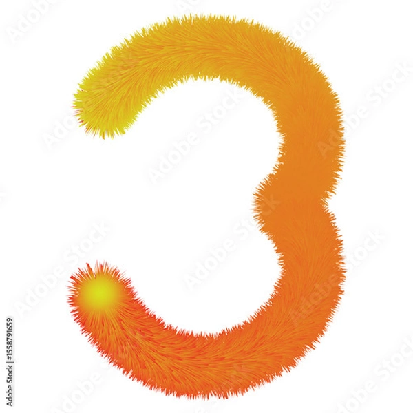 Fototapeta Abstract furry gradient shape with warm yellow and orange hues