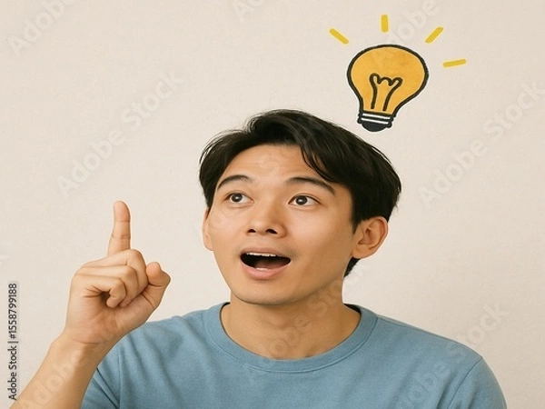 Obraz ひらめく男性