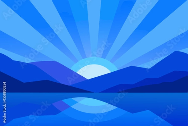 Fototapeta Serene Sunrise Majestic Mountains Mirrored in a Tranquil Lake