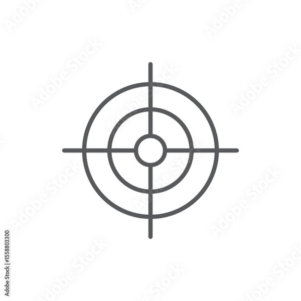 Obraz Line style icon of a crosshair target, representing precision, focus, goal, objective, and aim