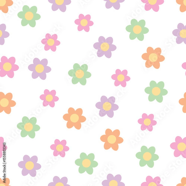 Obraz Seamless pattern with small flowers