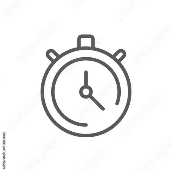 Obraz Line style icon of a stopwatch, representing time tracking, speed, deadlines, and efficiency measurement