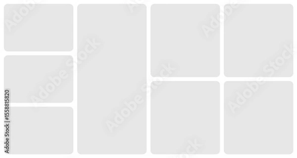 Obraz Bento grid template layout shape. Bento box modular collage frame design geometry background.