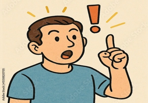 Obraz ひらめいた男性②