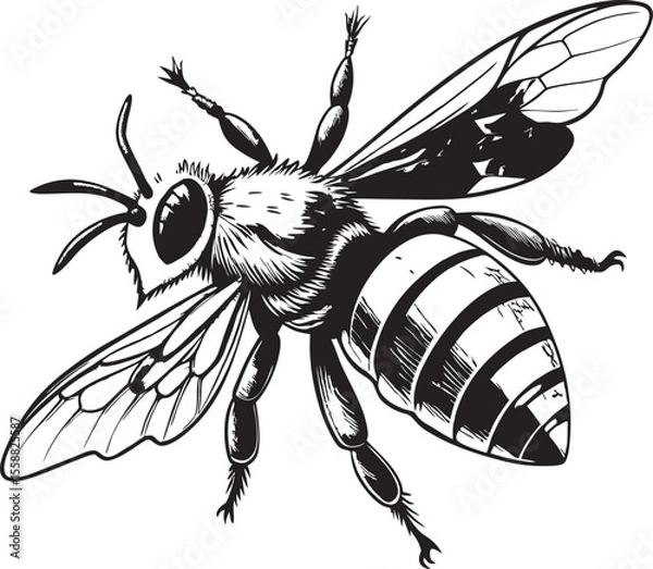 Obraz A collection of whimsical and stylized bee illustrations