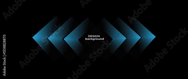 Fototapeta 3D orange blue techno abstract background overlap layer on dark space with glowing lines decoration.