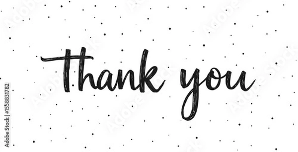 Obraz Thank you text background vector calligraphy script font. Thank you typography letter design banner handwritten logo.