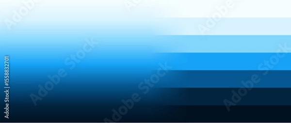 Obraz Gradient chart with vibrant blue color swatches transitioning from light sky to deep navy transition design palette