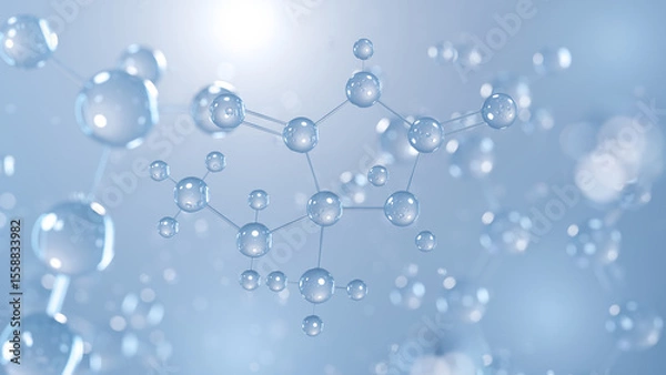 Fototapeta ethosuximide molecular structure 3d, anti-epileptic drug structural chemical formula view from a microscope