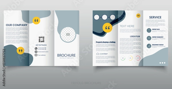 Obraz Creative corporate modern business trifold brochure template. Editable file