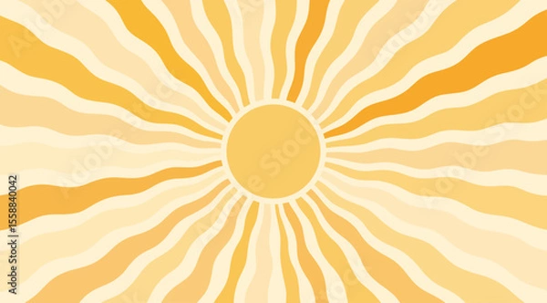 Fototapeta Sun burst pattern background ray sunshine. Retro summer sun wave vector geometric texture beam
