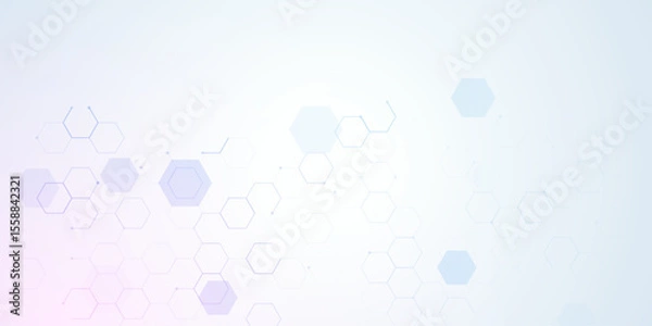Obraz Hexagon background abstract pattern medical geometric tech vector graphic design. Hexagon design science background.