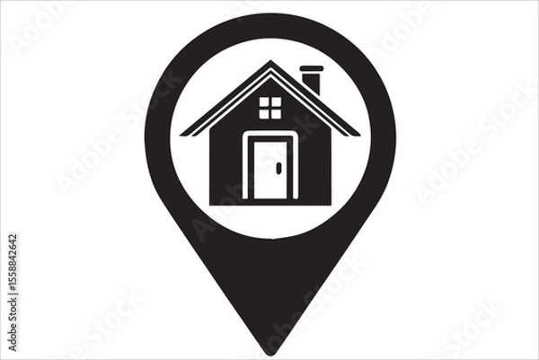 Obraz home location  vector icon
