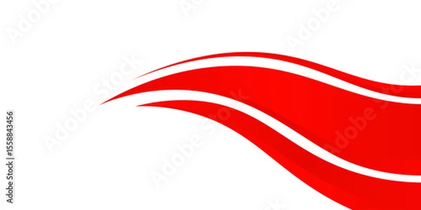 Obraz red and white business wave banner background. overlapping vector wave background. good for background design