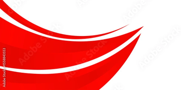 Obraz red and white business wave banner background. overlapping vector wave background. good for background design