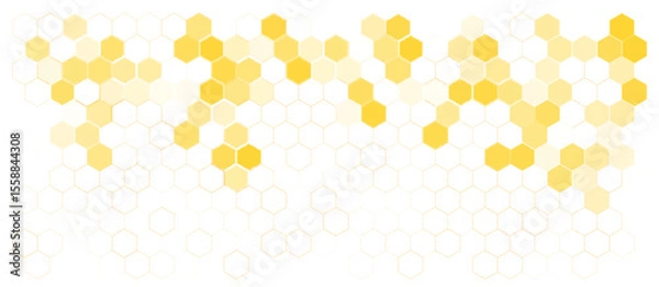 Obraz Hexagon pattern vector background, abstract medical science molecule chemistry geometric pattern honeycomb