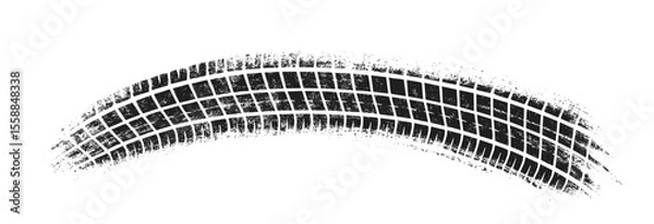 Obraz Tire track mark wheel vector pattern. Tyre car tread print texture race bicycle trace sign grunge stamp.