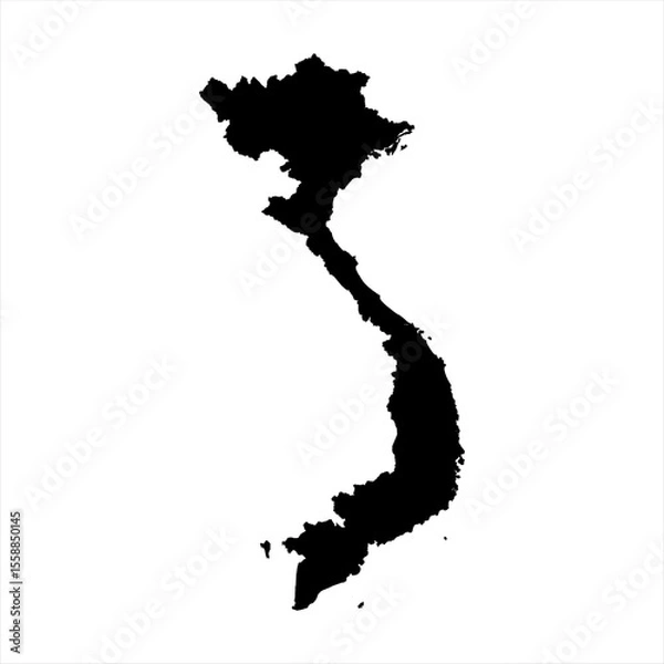 Fototapeta Vietnam Map - black World Map International vector template with High detailed isolated on white background - Vector
