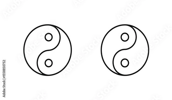 Fototapeta Yin Yang icon set. Symbol of harmony and balance
